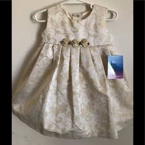 La Princess Gold Shimmer Swiss Rose Dress